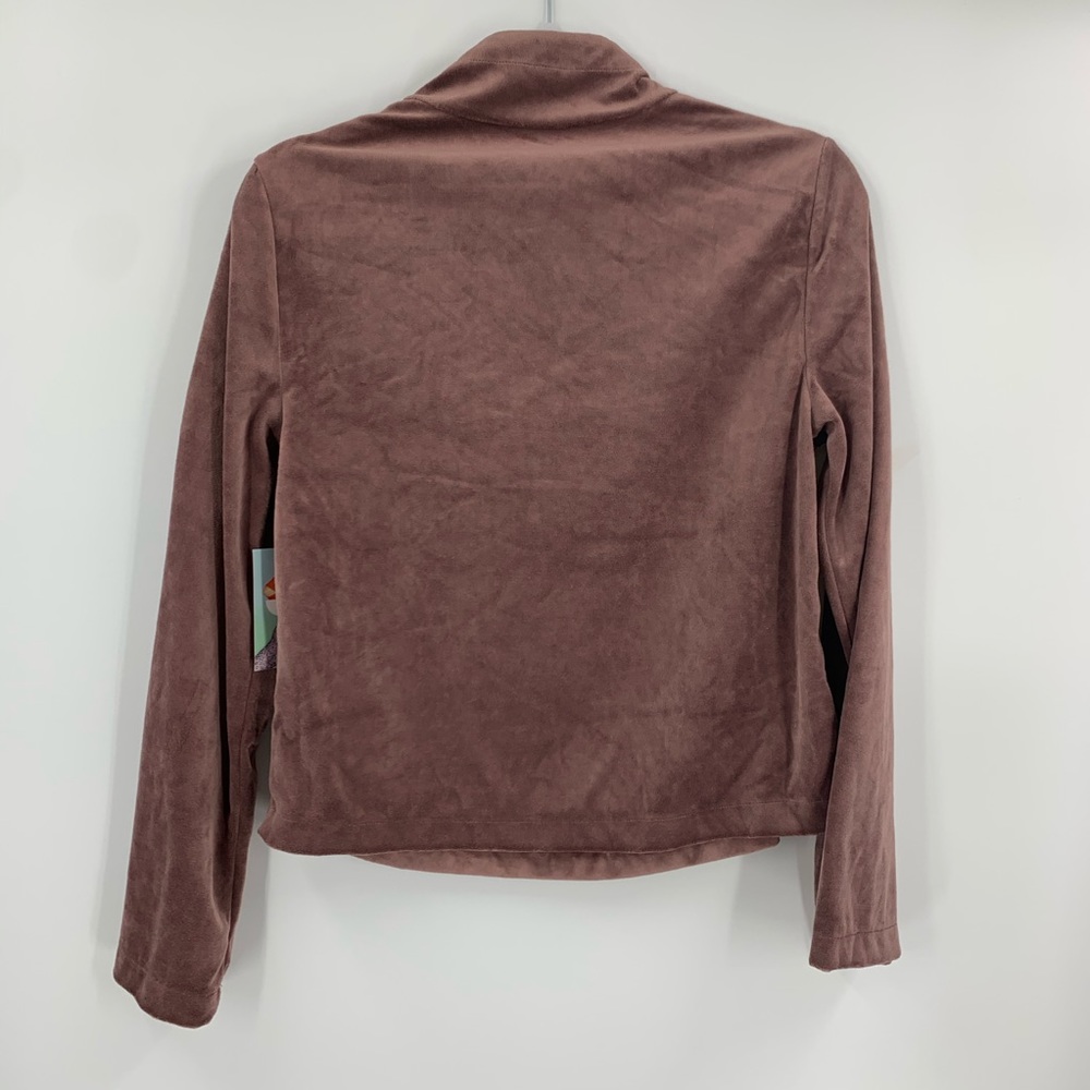 Joy Lab Pink Rose Velvet Mock Neck Long Sleeve Top - Picture 5 of 6